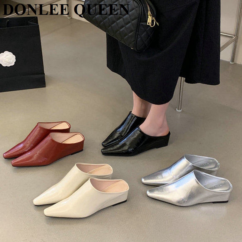Vintage Fashion Online - 여성 패션 클로즈 토 뮬 슬리퍼