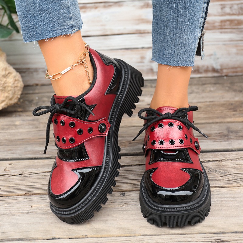 봄과 가을 컬러 블록킹 여성용 빈티지 편안한 하이힐 신 - Vintage Fashion Online 리뷰 및 가격
