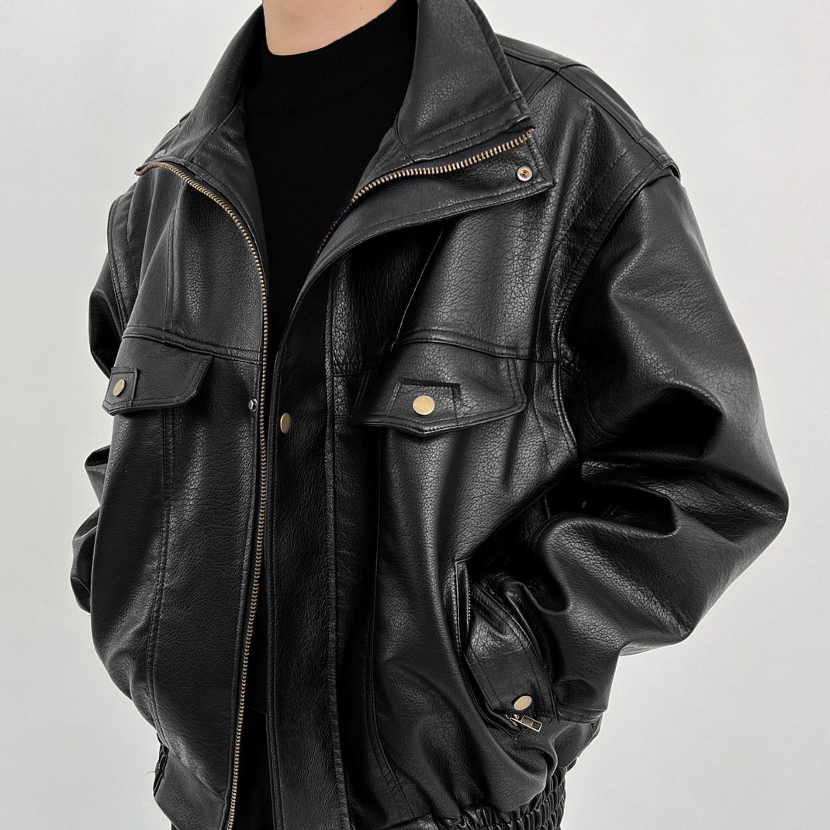 Pu 가죽 남성용 두꺼운 바이커 재킷, 아메리칸 빈티지 - Vintage Windbreaker Nylon 리뷰 및 가격