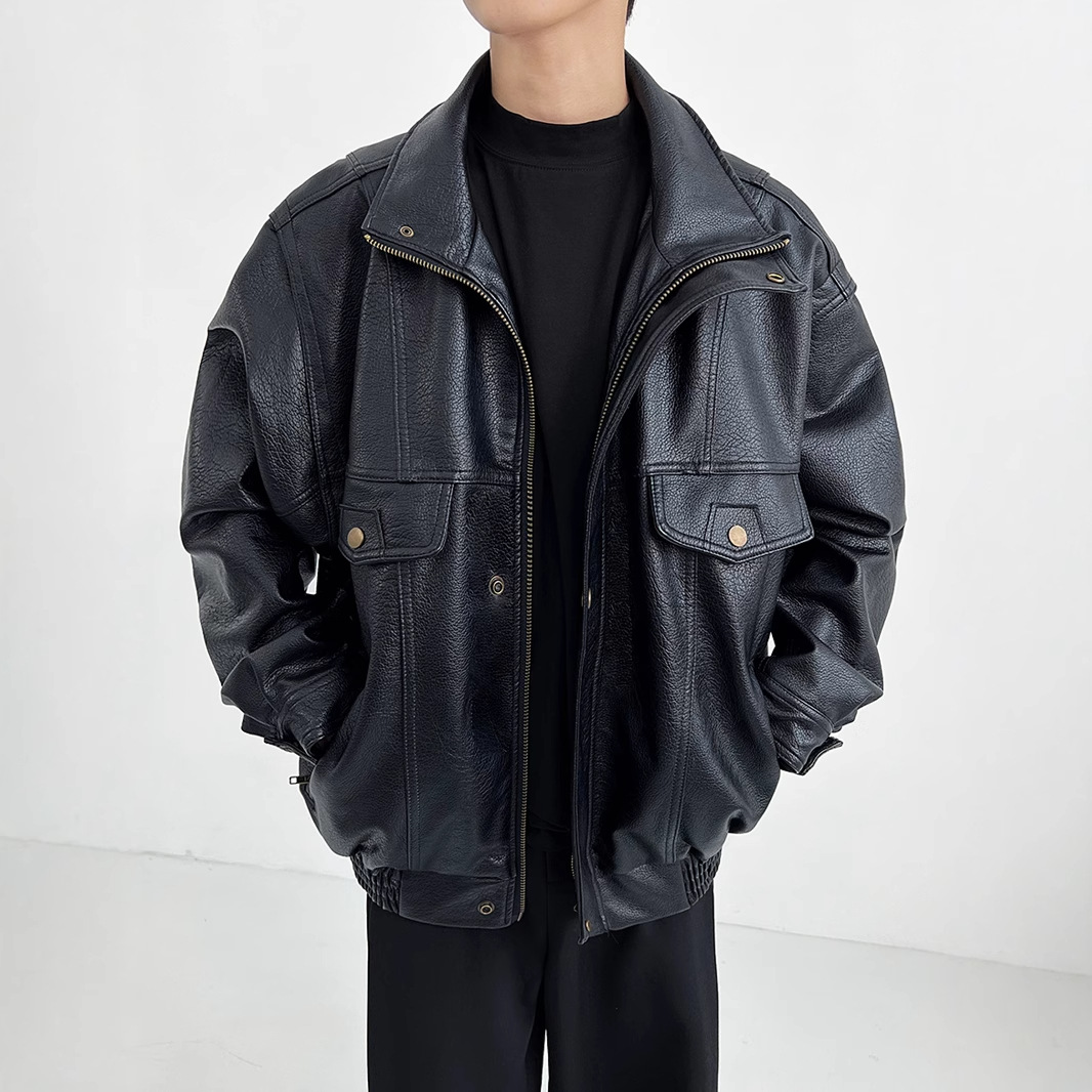 Pu 가죽 남성용 두꺼운 바이커 재킷, 아메리칸 빈티지 - Vintage Windbreaker Nylon 리뷰 및 가격