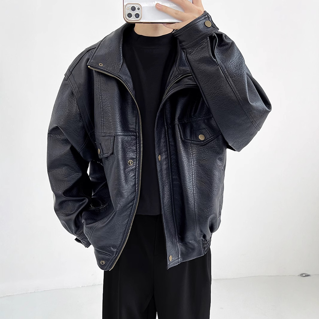 Pu 가죽 남성용 두꺼운 바이커 재킷, 아메리칸 빈티지 - Vintage Windbreaker Nylon 리뷰 및 가격