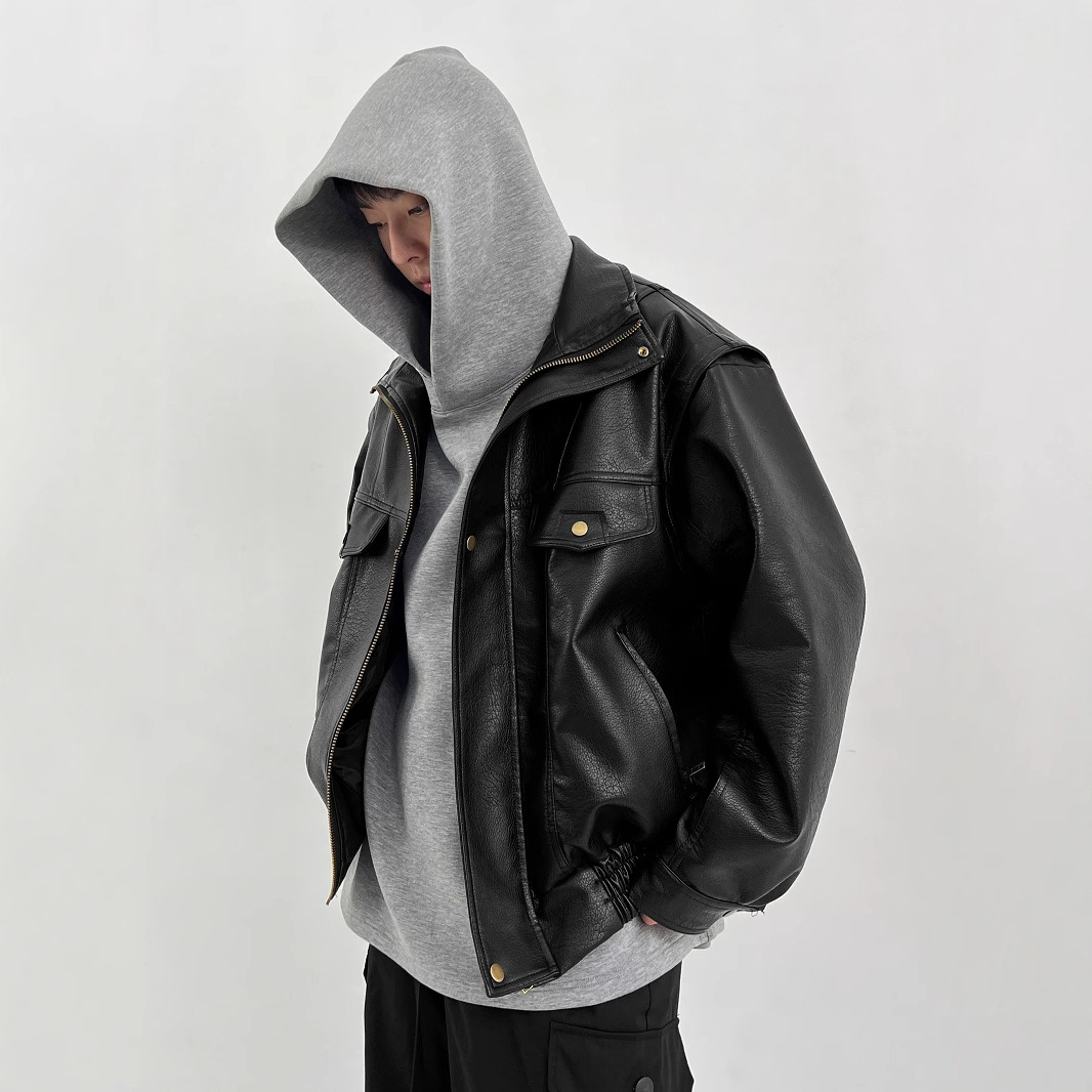 Pu 가죽 남성용 두꺼운 바이커 재킷, 아메리칸 빈티지 - Vintage Windbreaker Nylon 리뷰 및 가격
