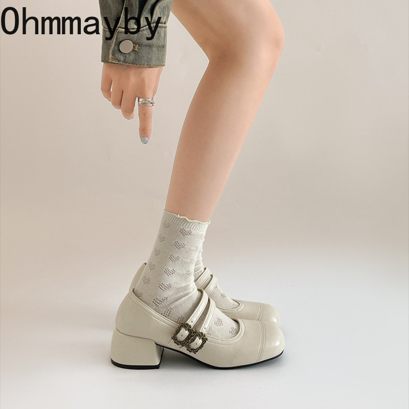 빈티지 두꺼운 굽 여성 메리 제인 슈즈 패션 메탈 버클 - Vintage Fashion Online 리뷰 및 가격