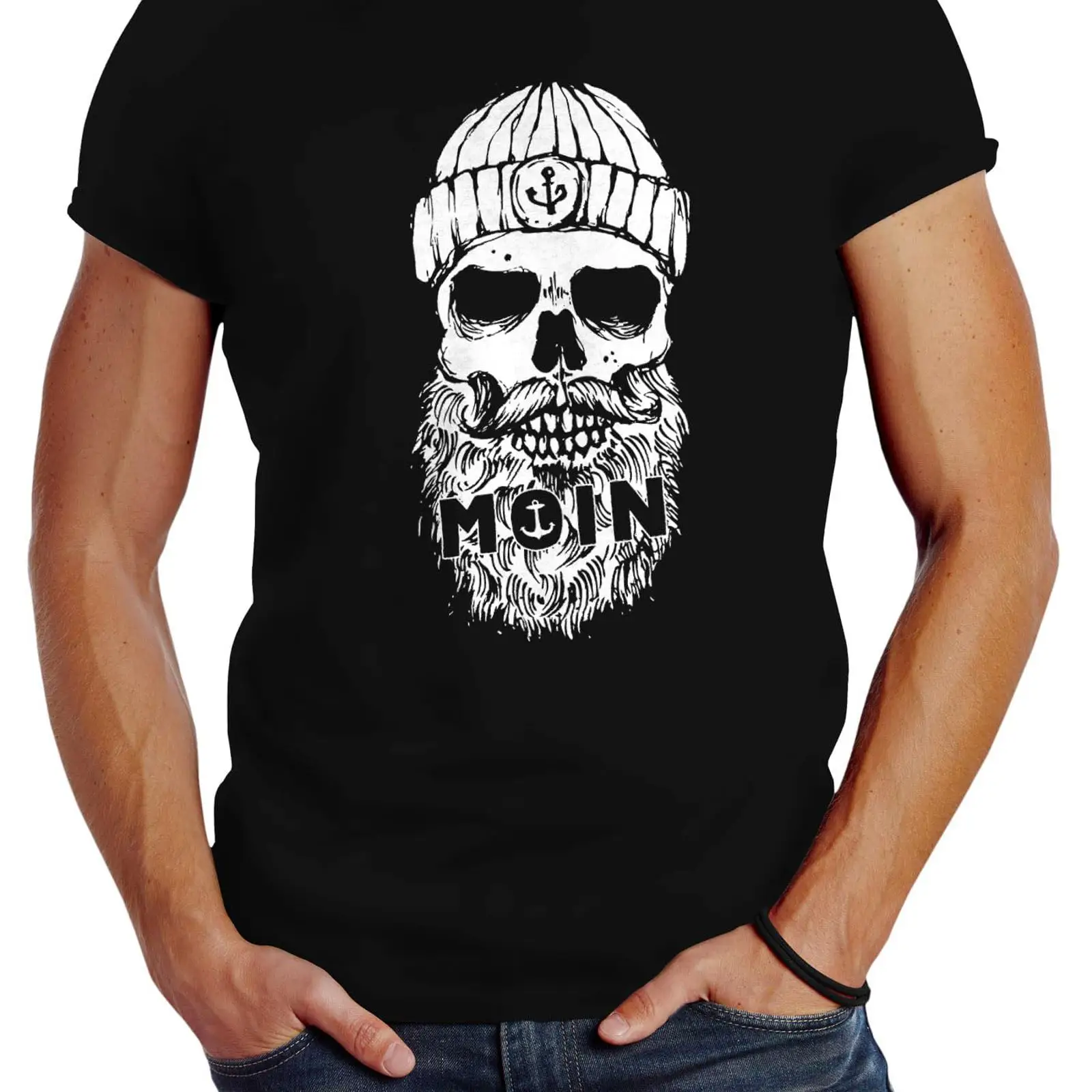 Neverless 남성 티셔츠 Moin Skull Ha - Vintage Fashion Hamburg 리뷰 및 가격
