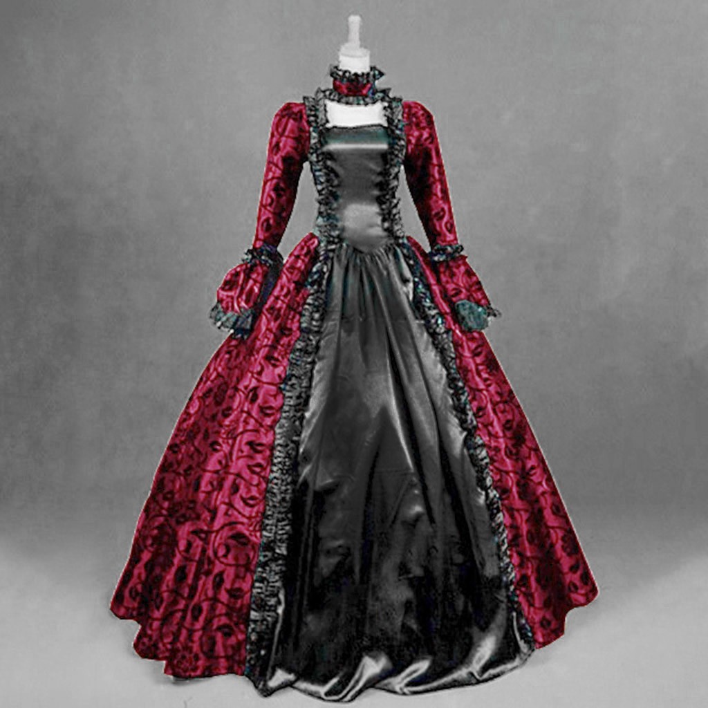 여성 빈티지 절묘한 드레스 고딕 레트로 꽃 프린트 볼  - Vintage Fashion Dresses 리뷰 및 가격