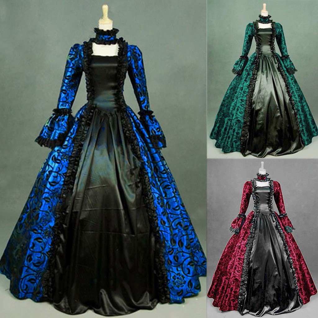 여성 빈티지 절묘한 드레스 고딕 레트로 꽃 프린트 볼  - Vintage Fashion Dresses 리뷰 및 가격