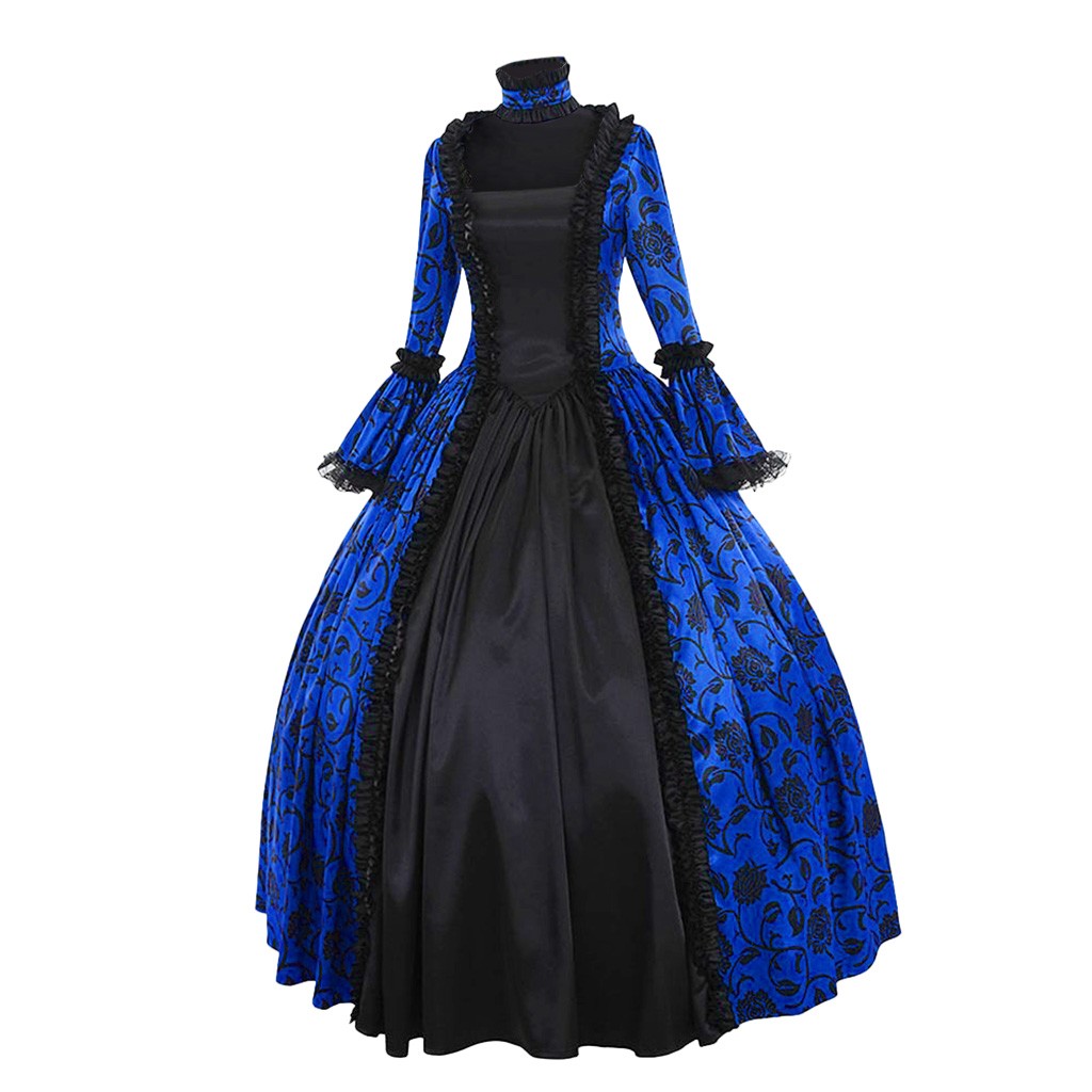 여성 빈티지 절묘한 드레스 고딕 레트로 꽃 프린트 볼  - Vintage Fashion Dresses 리뷰 및 가격