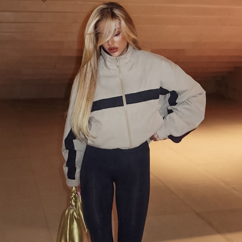 여성 컬러 블록 윈드 브레이커 자켓 스탠드 칼라 지퍼  - Vintage Windbreaker Nylon 리뷰 및 가격